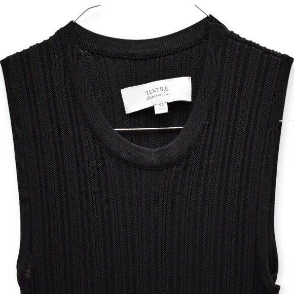Textile Elizabeth and James Dress XS Womens Black Ribbed Sleeveless Stretch - Picture 3 of 7